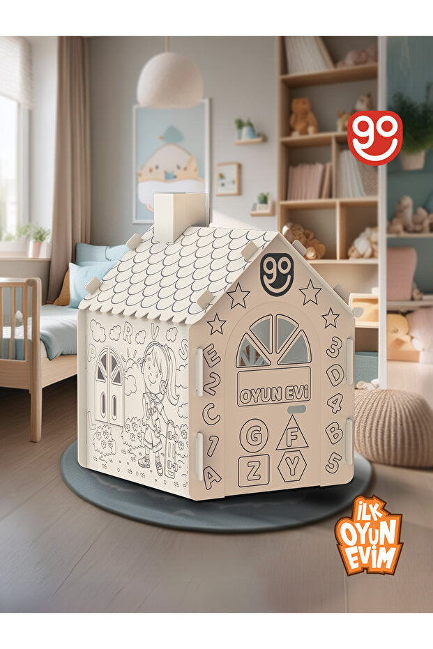 🏠🎨 Boyanabilir Karton Oyun Evi | Hayal Et, Boya ve Oyna!