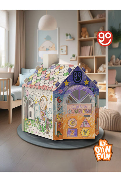 🏠🎨 Boyanabilir Karton Oyun Evi | Hayal Et, Boya ve Oyna!