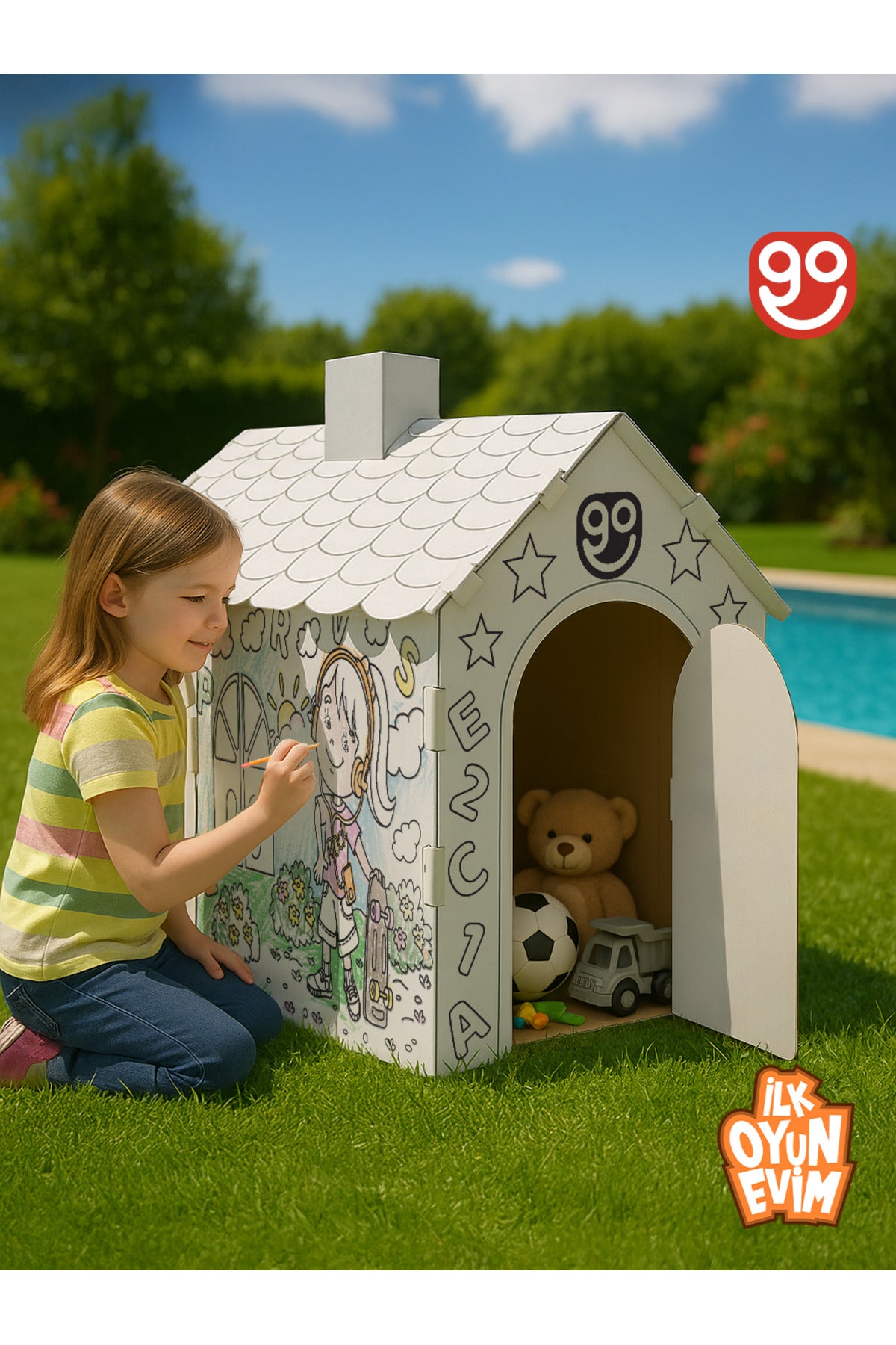 🏠🎨 Boyanabilir Karton Oyun Evi | Hayal Et, Boya ve Oyna!